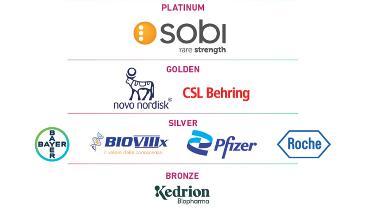 Logo Multisponsor:Bayer, Bioviiix,  CSL Behring, Kedrion, Novonordisk, Pfizer, Roche, SOBI 